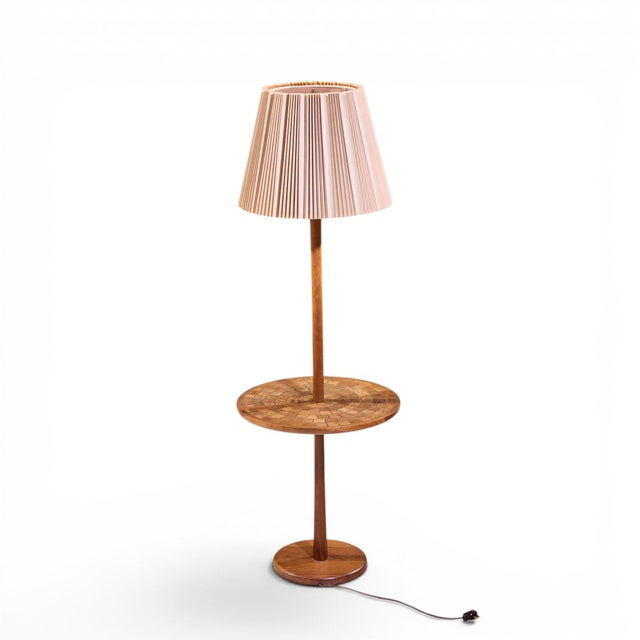 Mid-Century Modern Mid 20th Century Jane & Gordon Martz for Marshall Studios Teak Tile Table Floor Lamp For Sale - Image 3 of 5