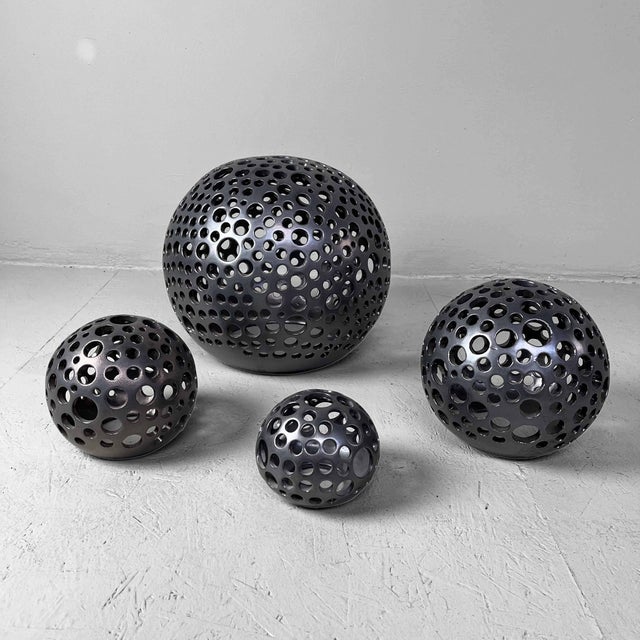 Glazed Ceramic Spheres, 1990s, Set of 4 For Sale - Image 17 of 18