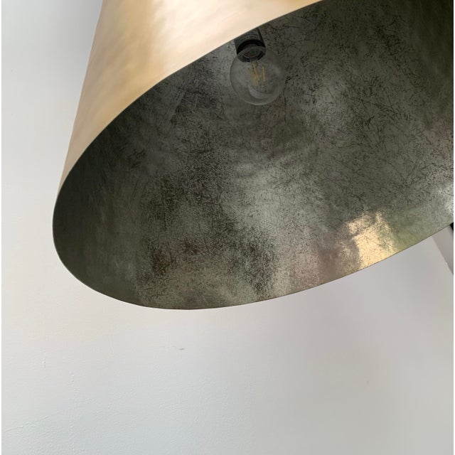 CB2 Contemporary C B 2 Hammered Brass Dome Pendant Light For Sale - Image 4 of 6