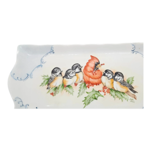Vintage Handpainted Bird Themed Vanity Tray, Signed Betty Smith