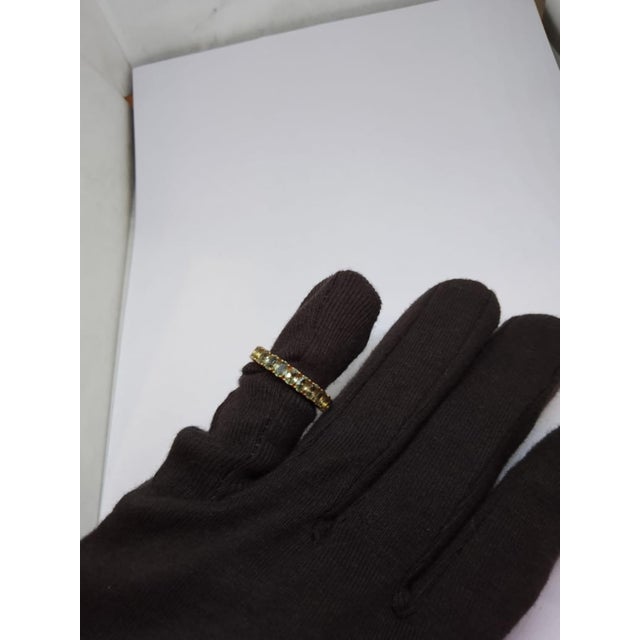 Natural 18k Gold Olive Green Sapphire Halo Ring With 5.92ct, New For Sale In New York - Image 6 of 8