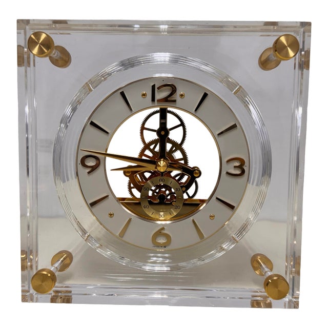 Seiko Lucite Skeleton Clock For Sale