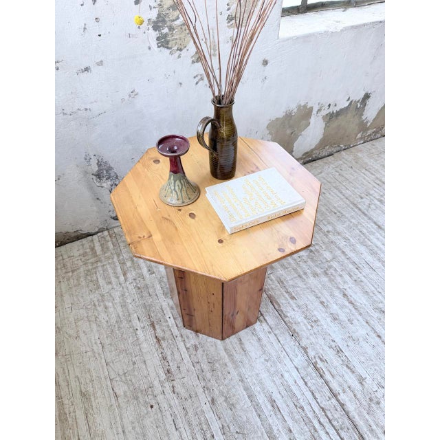 Hexagonal Pine Console Table from Regain, 1970s For Sale - Image 17 of 18