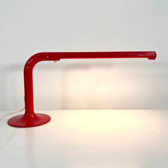 Red Tube Table Lamp by Anders Pehrson for Ateljé Lyktan, 1970s For Sale - Image 9 of 9