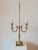 Brass 20th Century Brass 2 Light Table Lamp With Shade For Sale - Image 8 of 8