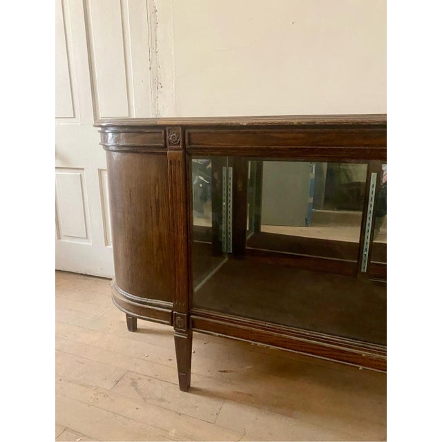 1900 Antique Oak Apothecary Pharmacy General Store Counter Cabinet Glass Case 81” long 23” deep 38” tall Glass part...