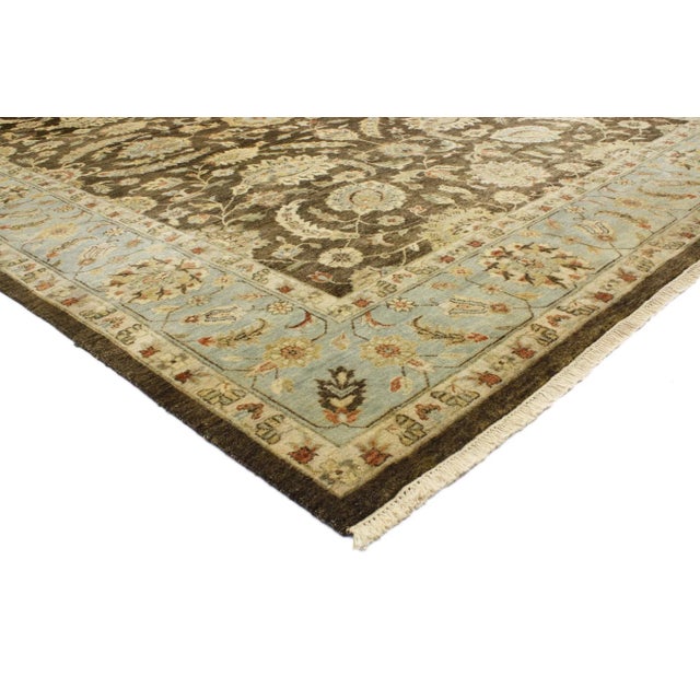 76772 Vintage Oushak Rug From Pakistan, 08'10 x 12'02. Warm and inviting with incredible detail and texture, this hand...