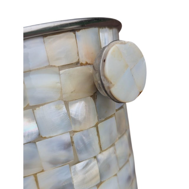 Coastal Mother of Pearl Ice Bucket For Sale - Image 10 of 11