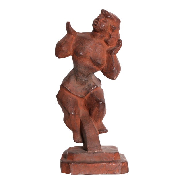 Woman On A Unicycle, Chaim Gross Terracotta Sculpture For Sale