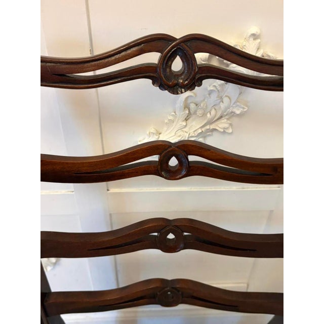Antique Chippendale Style Ladder Back Dining Chairs in Mahogany, 1900, Set of 12 For Sale - Image 9 of 17
