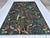 Green Afghan Pictorial Peacock & Bird Garden Hand-Knotted Wool Rug - 9'11" X 6'6" For Sale - Image 4 of 12