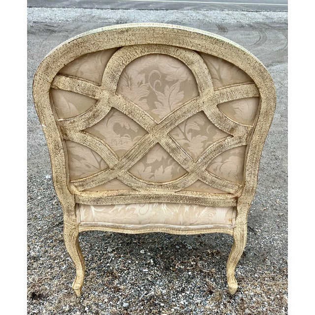 Textile Louis XV Stlyle Bergere Chairs - A Pair For Sale - Image 7 of 12