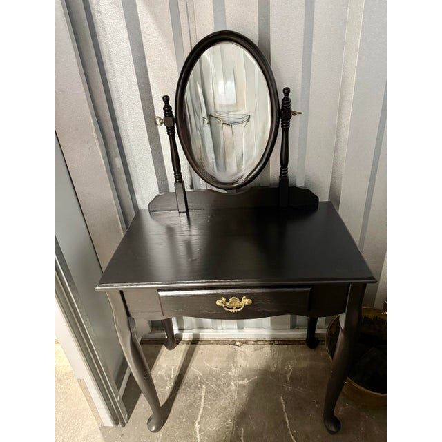 Black Mid 20th Century Queen Anne Style Vanity Set For Sale - Image 8 of 10