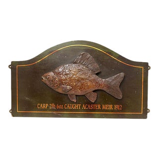 Antique Fishing Lodge Trophy, Dated 1912 For Sale