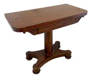 Antique Victorian Mahogany Card Table, 1850s