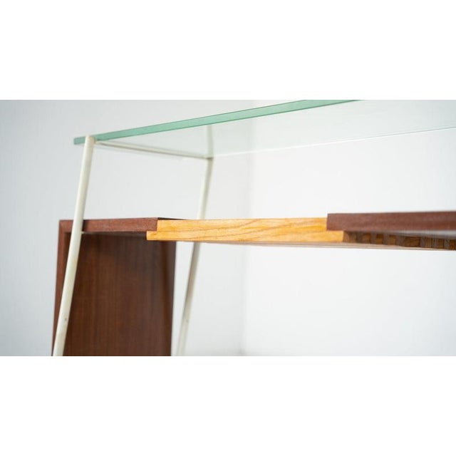 Mid-Century Modern Console Table in Wood, Metal and Glass, Italy, 1960s For Sale - Image 4 of 12