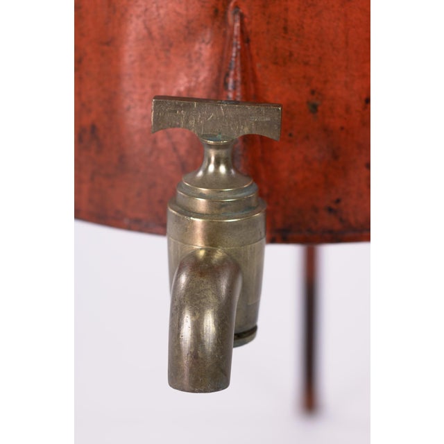 Mid 19th Century French Persimmon Painted Metal Wine Making Barrel For Sale - Image 12 of 13