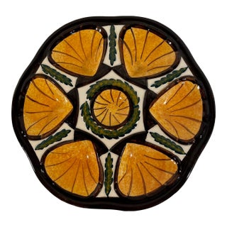 1950s French Saint Jean De Bretagne Majolica Oyster Plate For Sale