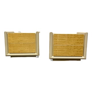 Leather Trimmed Lacquer and Satinwood Nightstand by Giorgio Collection For Sale