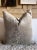 French Royal Velvet and Linen Accent Pillow With Down Insert Kaki For Sale - Image 4 of 7
