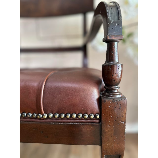 Henredon Acquisitions Regency Style Leather Armchair For Sale In New York - Image 6 of 8