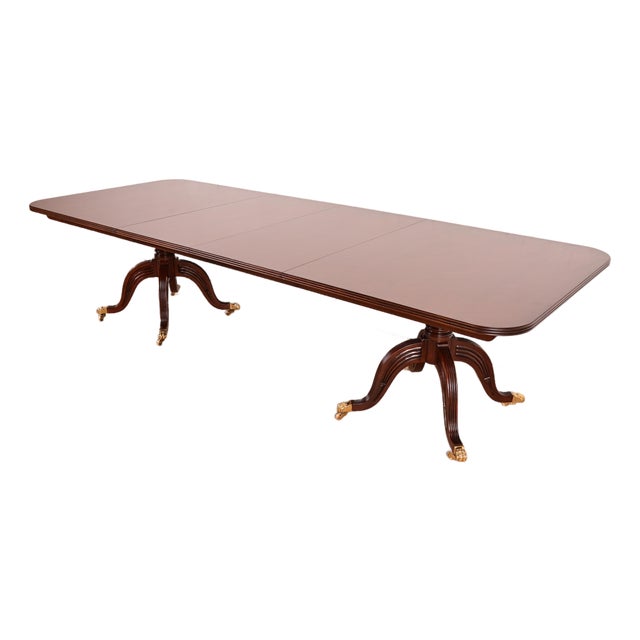 Ralph Lauren Regency Carved Mahogany "Duke" Extension Dining Table, Newly Refinished For Sale