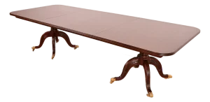 Ralph Lauren Regency Carved Mahogany "Duke" Extension Dining Table, Newly Refinished