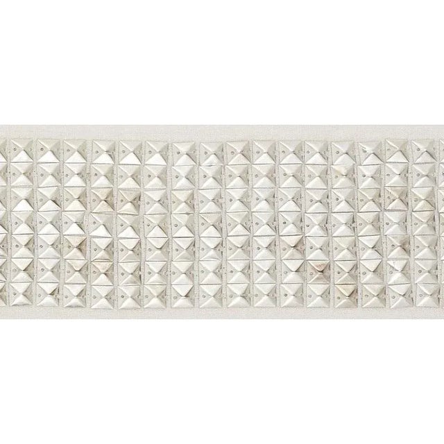 Contemporary Schumacher Gardner Tape in Silver For Sale - Image 3 of 3