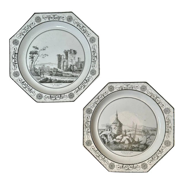 French Creil Theo's Plates - a Pair For Sale