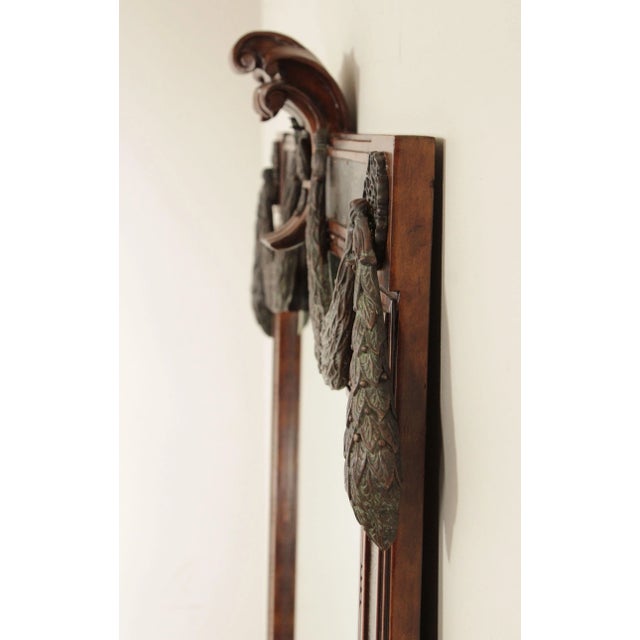 Labarge Early 21st Century LaBarge Renaissance Style Mahogany And Bronze Swag Wall Mirror For Sale - Image 4 of 13
