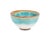 A studio pottery bowl by the American artist Abraham Cohn (born 1925). This bowl has a brown rim with light blue sides...