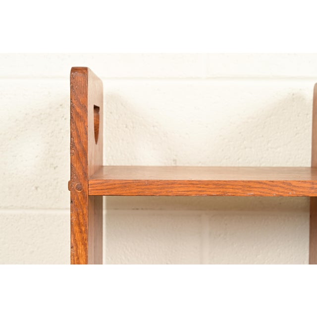 Early 21st Century Stickley Mission Oak Arts & Crafts Cutout Bookshelves, Pair For Sale - Image 5 of 12