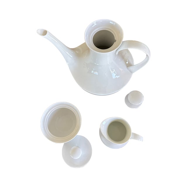 Vintage Block Bidasoa Blanco Spain Porcelain Full Size Coffee Service Set - Set of 3 For Sale - Image 4 of 5