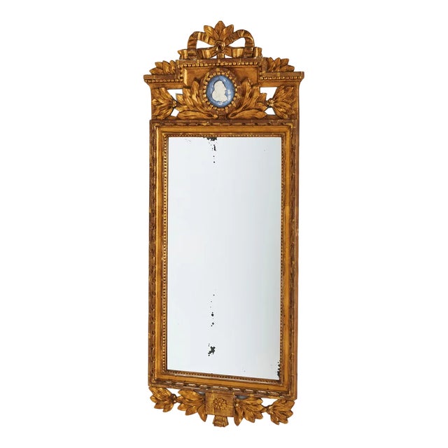 Gustavian Mirror with Carved Decorations, 1880s For Sale