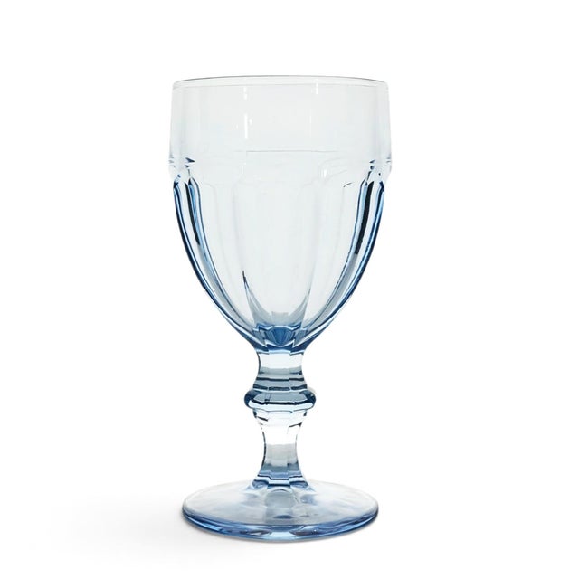 Mid 20th Century Libbey Gibraltar Misty Blue DuraTuff Goblets Set of 7 For Sale - Image 9 of 15