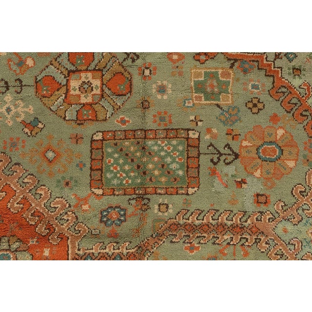 Early 20th Century Zabihi Collection Green Large Irish Donegal Rug - 13'2" x 14'9" For Sale - Image 11 of 12