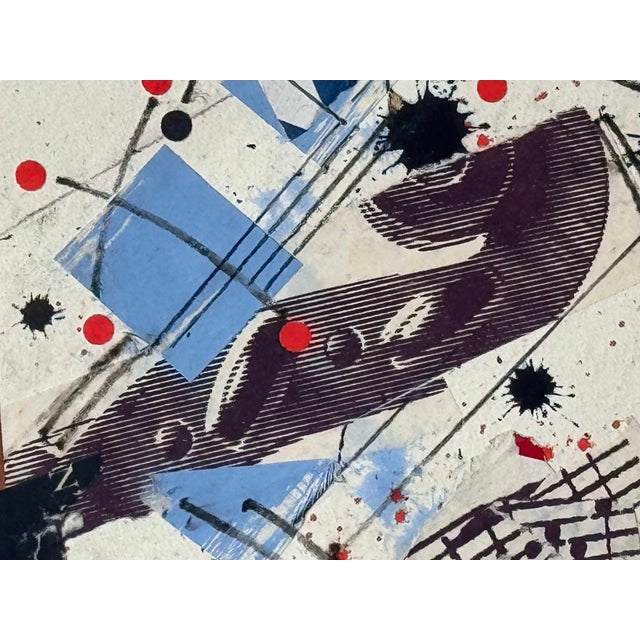 1980s Sam Middleton, Cello Tone 87, Drawing Collage and Mixed Media on Paper For Sale - Image 5 of 8