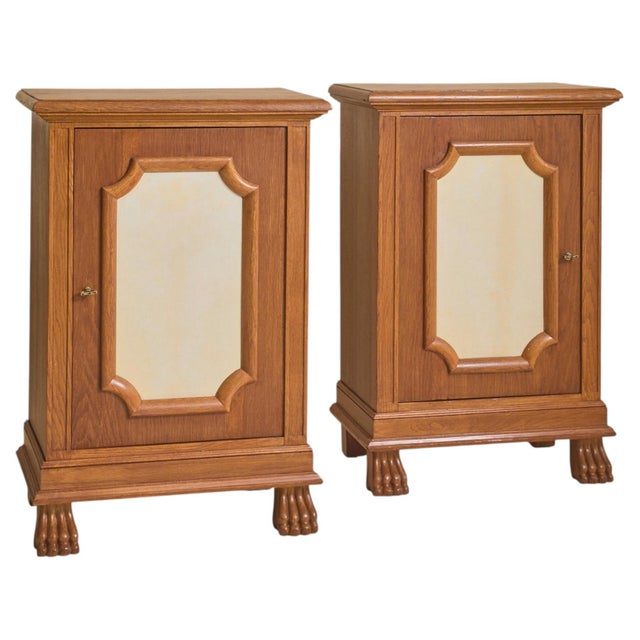 Art Deco French Cerused Oak Parchment Cabinet in the Style of Jean-Charles Moreux, 1940s For Sale - Image 3 of 11