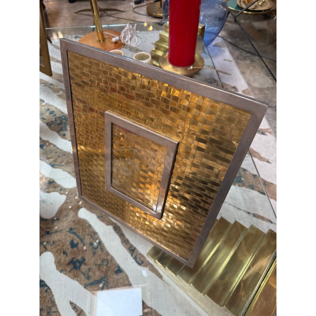 Italian Mid-Century Woven Brass Picture Frame, 1970s For Sale - Image 4 of 6