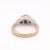 Late 20th Century Late 20th Century 18k White Gold Ring With Gia Round Blue Sapphire & Trillion Diamonds - Size 5.5 For Sale - Image 5 of 9