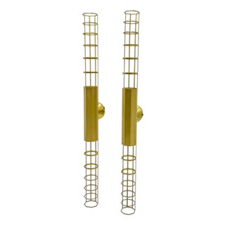 Pair Baxter "Palomar" Brass Sconces by Pietro Russo, Italian Modern Lights For Sale