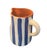 Vintage Moroccan Hand-Painted Striped Terracotta Pitcher For Sale - Image 4 of 6