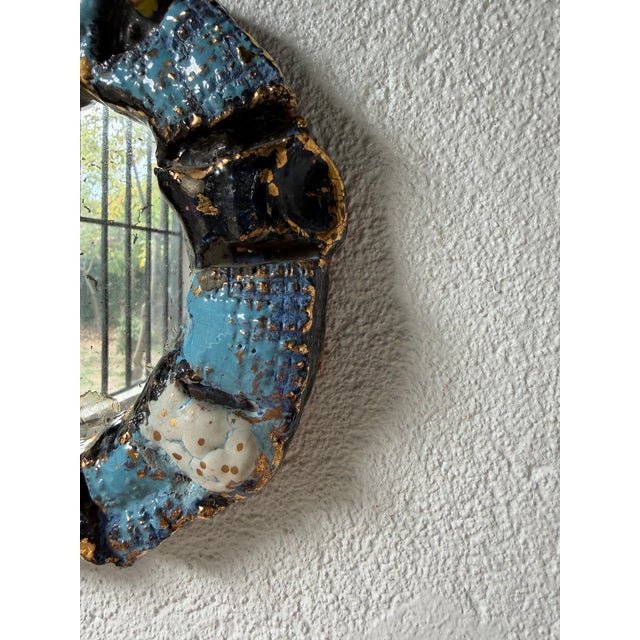 Vintage Ceramic Mirrors, 1950, Set of 2 For Sale - Image 13 of 18