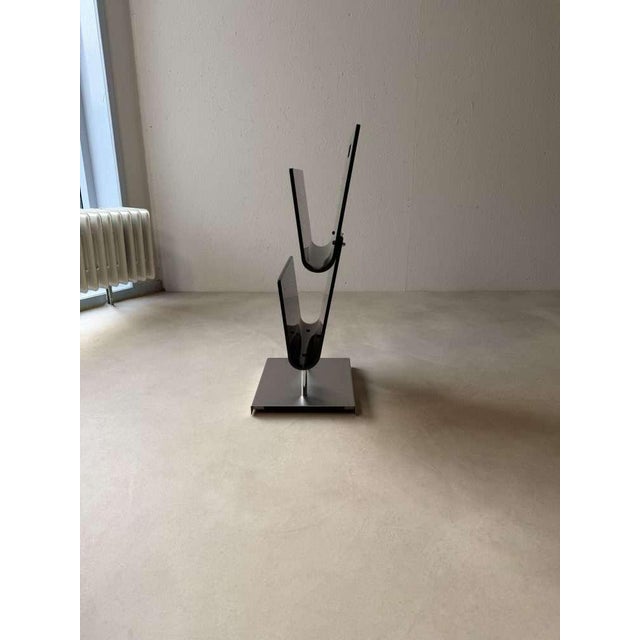 Contemporary Standing Reading Holder in Acrylic Glass and Chrome, 1980s For Sale - Image 3 of 11