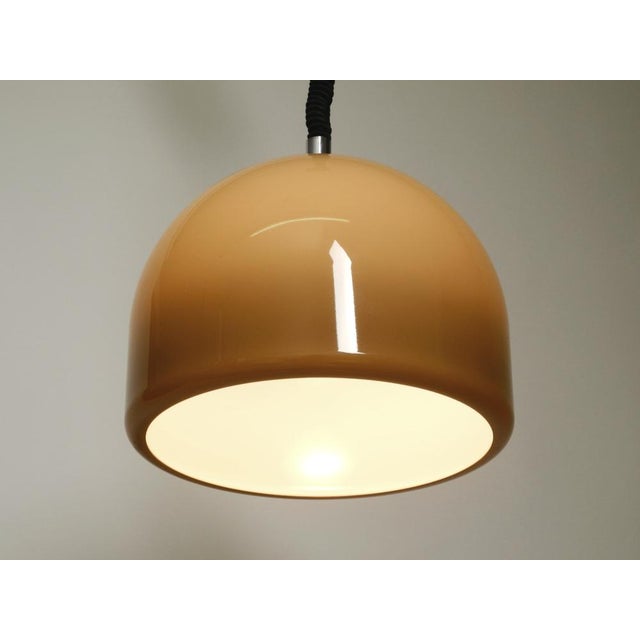Beige Space Age Pulley Pendant Lamp with Brown Plastic Lampshade by Staff for Staff Leuchten, 1960s For Sale - Image 8 of 15
