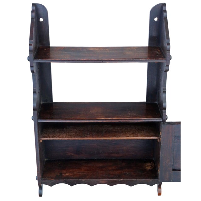 Antique Victorian Gothic Oak and Beech Wall Cupboard, 19th Century For Sale - Image 4 of 7