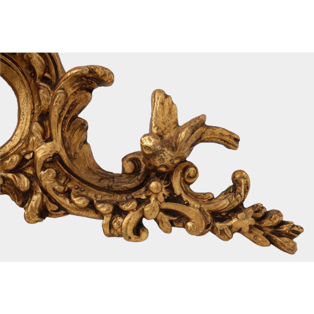 18th Century Louis XV Giltwood Ornament with Central Putto and C‑scrolls, 1800s For Sale - Image 5 of 12