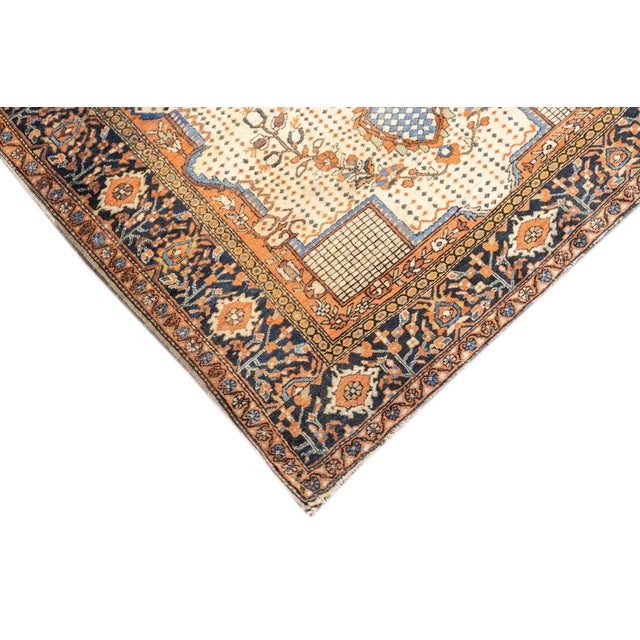 Textile Late 18th Century Antique Persian Farahan Sarouk Rug 3'4'' x 4'11'' For Sale - Image 7 of 12