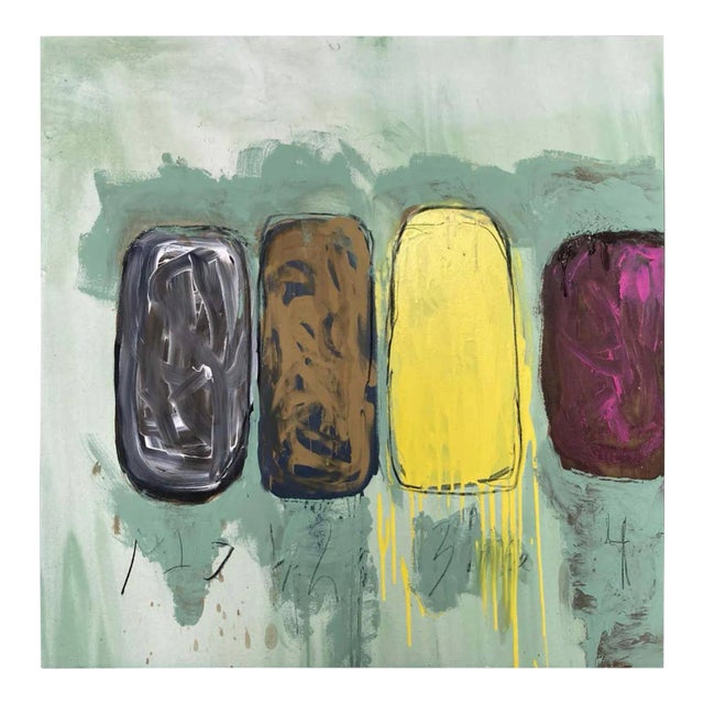 "Lexicon" Multimedia Contemporary Abstract Expressionist Painting by Guy Lyman For Sale