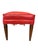 Vintage Mid-Century Walnut Upholstered Bench in Red Vinyl For Sale - Image 4 of 5